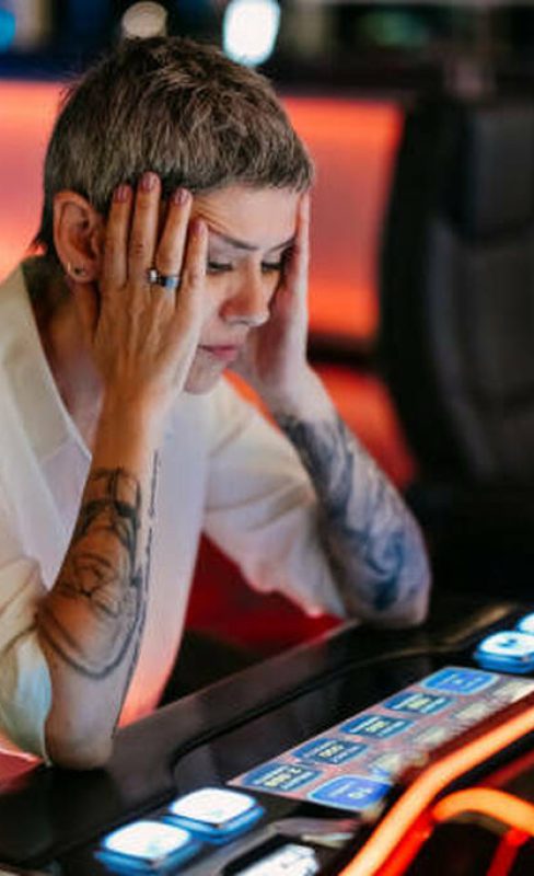 Woman who loses at the casino